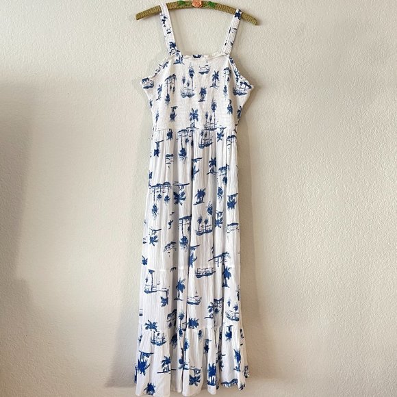 GOA Dresses Goa Beachwear By Japna White Straped Elastic Top Maxi